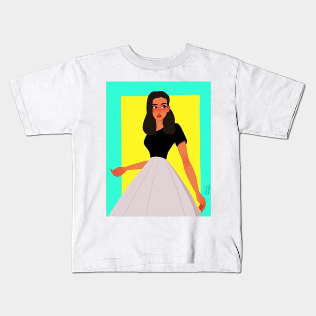 Retro girl Kids T-Shirt by JessySketchy